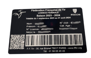 Licence de tir gravée